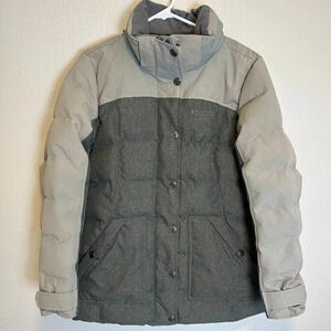 Marmot Color Block Long Down Puffer Coat in Women's Medium 700 Fill